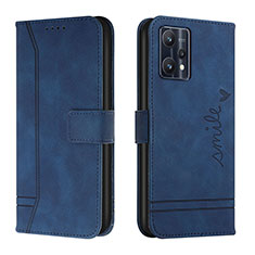 Custodia Portafoglio In Pelle Cover con Supporto H01X per Realme V25 5G Blu