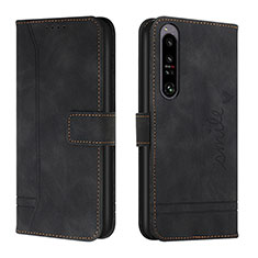 Custodia Portafoglio In Pelle Cover con Supporto H01X per Sony Xperia 1 IV SO-51C Nero