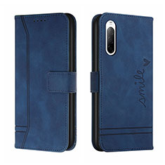 Custodia Portafoglio In Pelle Cover con Supporto H01X per Sony Xperia 10 III Lite Blu