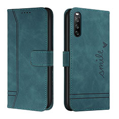 Custodia Portafoglio In Pelle Cover con Supporto H01X per Sony Xperia 10 IV SOG07 Verde