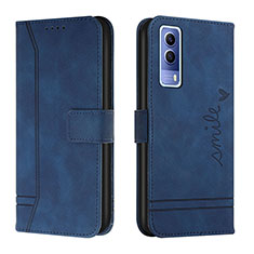 Custodia Portafoglio In Pelle Cover con Supporto H01X per Vivo Y51s 5G Blu