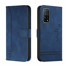 Custodia Portafoglio In Pelle Cover con Supporto H01X per Xiaomi Mi 10T 5G Blu