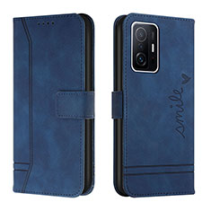 Custodia Portafoglio In Pelle Cover con Supporto H01X per Xiaomi Mi 11T 5G Blu