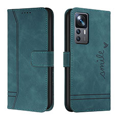 Custodia Portafoglio In Pelle Cover con Supporto H01X per Xiaomi Mi 12T 5G Verde