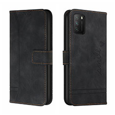 Custodia Portafoglio In Pelle Cover con Supporto H01X per Xiaomi Poco M3 Nero