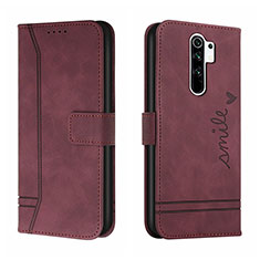 Custodia Portafoglio In Pelle Cover con Supporto H01X per Xiaomi Redmi 9 Rosso