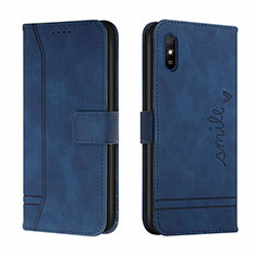 Custodia Portafoglio In Pelle Cover con Supporto H01X per Xiaomi Redmi 9A Blu