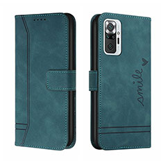 Custodia Portafoglio In Pelle Cover con Supporto H01X per Xiaomi Redmi Note 10 Pro 4G Verde