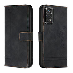 Custodia Portafoglio In Pelle Cover con Supporto H01X per Xiaomi Redmi Note 11 4G (2022) Nero