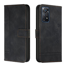 Custodia Portafoglio In Pelle Cover con Supporto H01X per Xiaomi Redmi Note 11 Pro 4G Nero