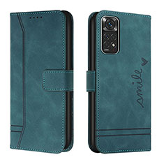 Custodia Portafoglio In Pelle Cover con Supporto H01X per Xiaomi Redmi Note 11S 4G Verde