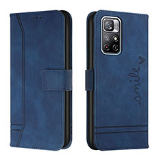 Custodia Portafoglio In Pelle Cover con Supporto H01X per Xiaomi Redmi Note 11T 5G Blu