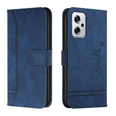 Custodia Portafoglio In Pelle Cover con Supporto H01X per Xiaomi Redmi Note 11T Pro 5G Blu