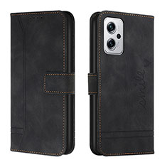 Custodia Portafoglio In Pelle Cover con Supporto H01X per Xiaomi Redmi Note 11T Pro 5G Nero