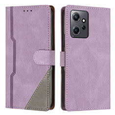 Custodia Portafoglio In Pelle Cover con Supporto H01X per Xiaomi Redmi Note 12 4G Viola