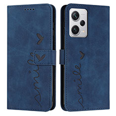 Custodia Portafoglio In Pelle Cover con Supporto H01X per Xiaomi Redmi Note 12 Explorer Blu