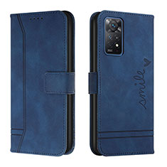 Custodia Portafoglio In Pelle Cover con Supporto H01X per Xiaomi Redmi Note 12 Pro 4G Blu