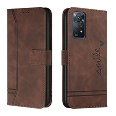 Custodia Portafoglio In Pelle Cover con Supporto H01X per Xiaomi Redmi Note 12 Pro 4G Marrone