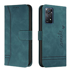 Custodia Portafoglio In Pelle Cover con Supporto H01X per Xiaomi Redmi Note 12 Pro 4G Verde