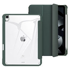 Custodia Portafoglio In Pelle Cover con Supporto H02 per Apple iPad Air 5 10.9 (2022) Verde