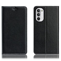 Custodia Portafoglio In Pelle Cover con Supporto H02P per Motorola Moto Edge (2022) 5G Nero