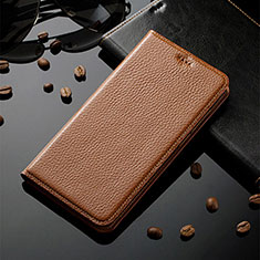 Custodia Portafoglio In Pelle Cover con Supporto H02P per Motorola Moto Edge 30 Lite 5G Marrone Chiaro