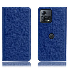 Custodia Portafoglio In Pelle Cover con Supporto H02P per Motorola Moto Edge S30 Pro 5G Blu