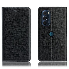 Custodia Portafoglio In Pelle Cover con Supporto H02P per Motorola Moto Edge X30 5G Nero