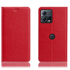 Custodia Portafoglio In Pelle Cover con Supporto H02P per Motorola Moto S30 Pro 5G Rosso