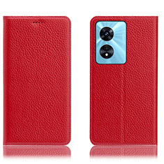 Custodia Portafoglio In Pelle Cover con Supporto H02P per Oppo A1 5G Rosso