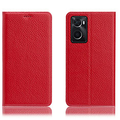 Custodia Portafoglio In Pelle Cover con Supporto H02P per Oppo A36 Rosso