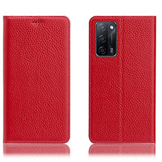 Custodia Portafoglio In Pelle Cover con Supporto H02P per Oppo A55 5G Rosso