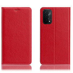 Custodia Portafoglio In Pelle Cover con Supporto H02P per Oppo A74 5G Rosso