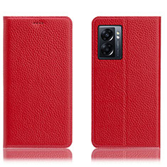 Custodia Portafoglio In Pelle Cover con Supporto H02P per Oppo A77 5G Rosso