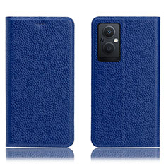 Custodia Portafoglio In Pelle Cover con Supporto H02P per Oppo F21 Pro 5G Blu