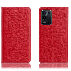 Custodia Portafoglio In Pelle Cover con Supporto H02P per Oppo K9X 5G Rosso