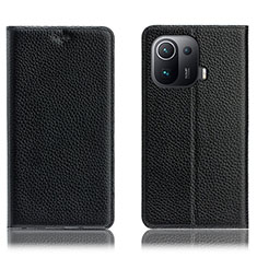 Custodia Portafoglio In Pelle Cover con Supporto H02P per Xiaomi Mi 11 Pro 5G Nero