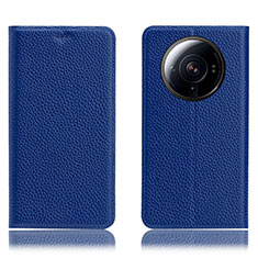 Custodia Portafoglio In Pelle Cover con Supporto H02P per Xiaomi Mi 12 Ultra 5G Blu