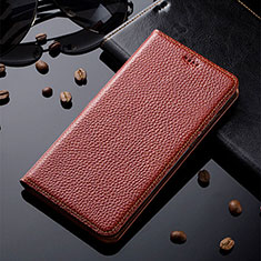 Custodia Portafoglio In Pelle Cover con Supporto H02P per Xiaomi Redmi Note 11 5G Marrone