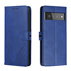 Custodia Portafoglio In Pelle Cover con Supporto H02X per Google Pixel 6 5G Blu