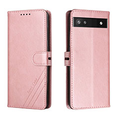 Custodia Portafoglio In Pelle Cover con Supporto H02X per Google Pixel 6a 5G Oro Rosa