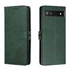 Custodia Portafoglio In Pelle Cover con Supporto H02X per Google Pixel 6a 5G Verde