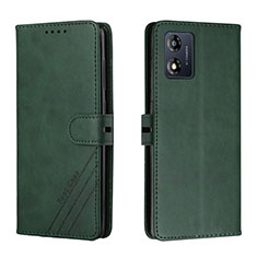 Custodia Portafoglio In Pelle Cover con Supporto H02X per Motorola Moto E13 Verde