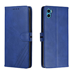 Custodia Portafoglio In Pelle Cover con Supporto H02X per Motorola Moto E32 India Blu