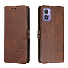 Custodia Portafoglio In Pelle Cover con Supporto H02X per Motorola Moto Edge 30 Lite 5G Marrone