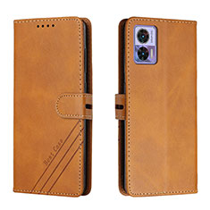 Custodia Portafoglio In Pelle Cover con Supporto H02X per Motorola Moto Edge 30 Lite 5G Marrone Chiaro