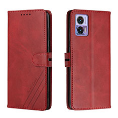 Custodia Portafoglio In Pelle Cover con Supporto H02X per Motorola Moto Edge 30 Lite 5G Rosso