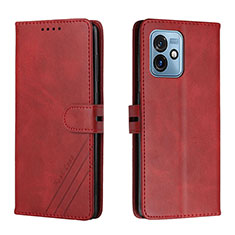 Custodia Portafoglio In Pelle Cover con Supporto H02X per Motorola Moto G 5G (2023) Rosso