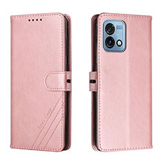 Custodia Portafoglio In Pelle Cover con Supporto H02X per Motorola Moto G Stylus (2023) 5G Oro Rosa