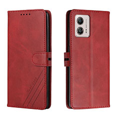 Custodia Portafoglio In Pelle Cover con Supporto H02X per Motorola Moto G53j 5G Rosso
